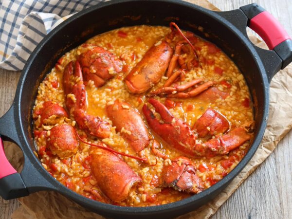 Arroz con bogavante para fiestas