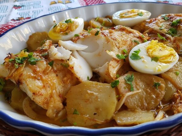 Bacalao al horno con patatas bacalhau no forno