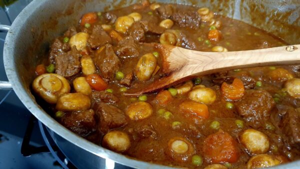 Estofado de ternera y champiñones