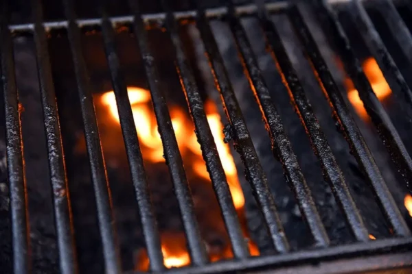 Si ha utilizado una parrilla de barbacoa y está cubierta de grasa, límpiela así