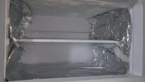 papel de aluminio en el congelador